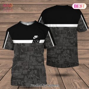 Nike Grey Mix Black Luxury Brand 3D T-Shirt Limited Edition