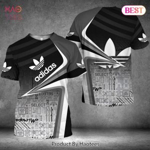 Ombre Black Adidas Luxury Brand 3D T-Shirt