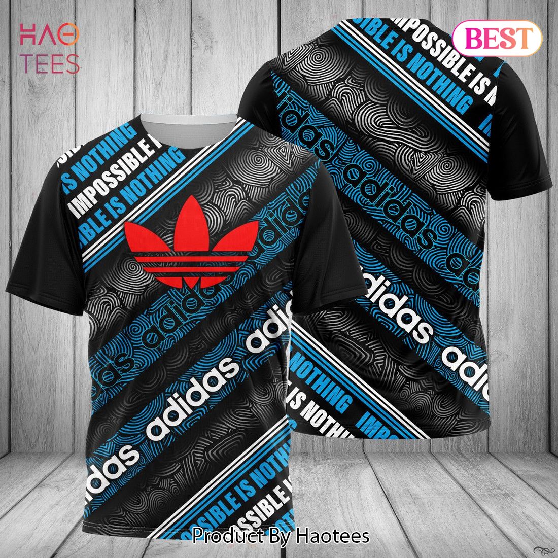THE BEST Adidas 3D T-Shirt Red Logo Fashion
