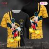 THE BEST Gucci Gold Logo Brow Background Luxury Brand 3D T-Shirt Limited Editon