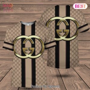 THE BEST Gucci Gold Logo Brow Background Luxury Brand 3D T-Shirt Limited Editon