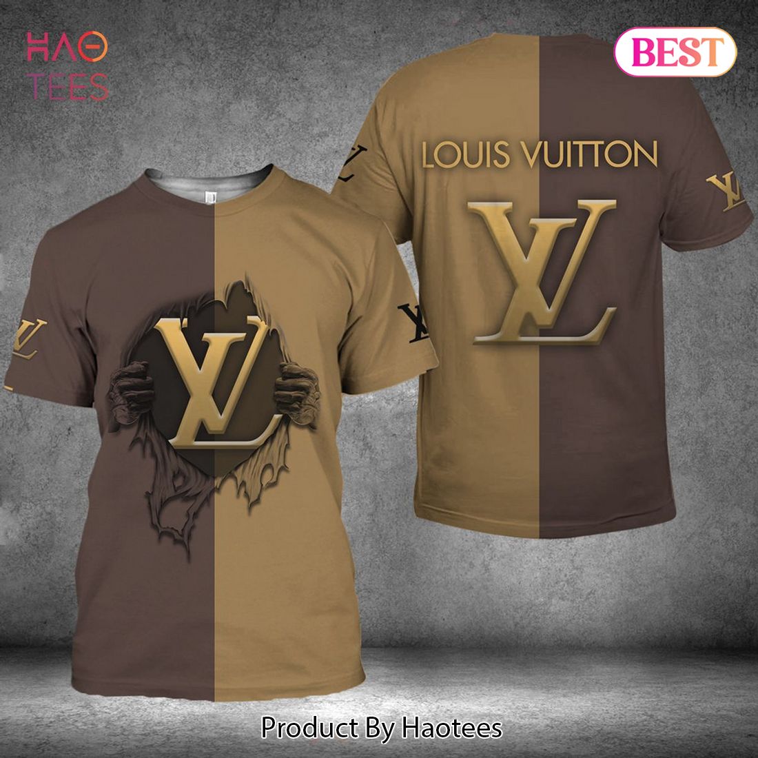 THE BEST Louis Vuitton Grey Mix Brown Luxury Brand 3D T-Shirt Limited Edition