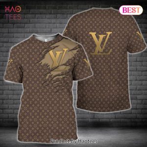 THE BEST Louis Vuitton Luxury Brand Full Brown Color 3D T-Shirt