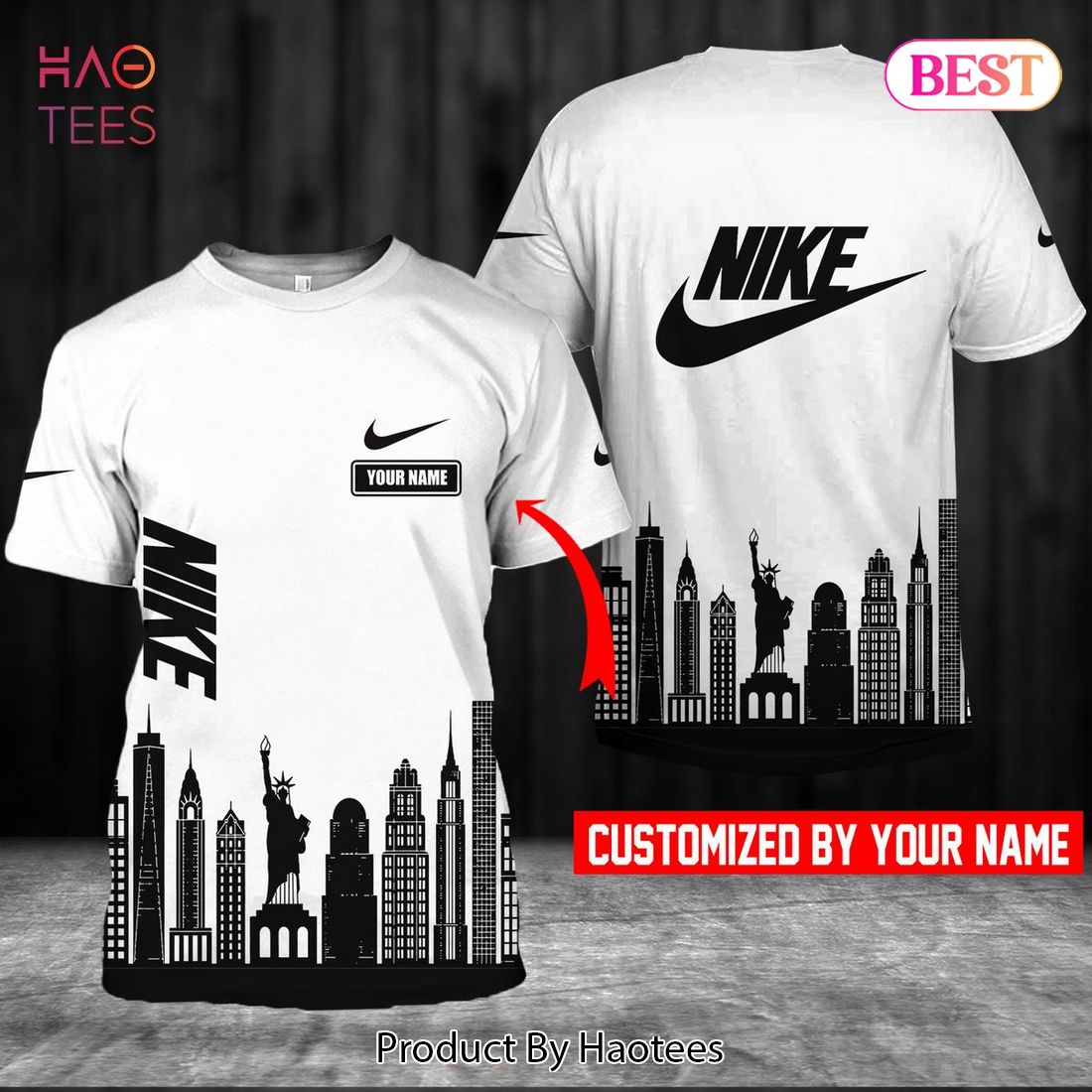 THE BEST Nike Black Mix White Luxury Brand 3D T-Shirt Limited Edition