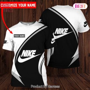 THE BEST Nike Customize Name 3D T-Shirt Black White Limited Edition