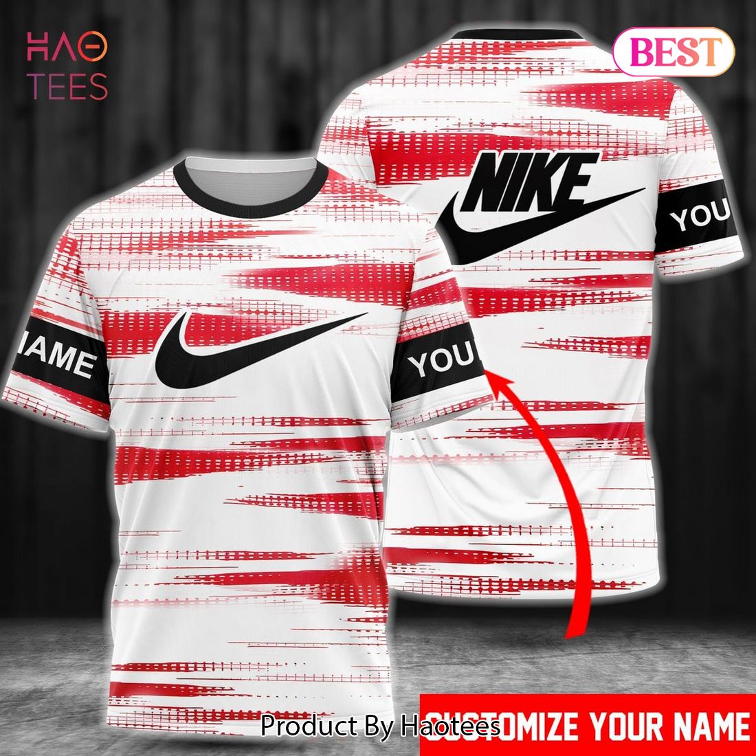 THE BEST Nike Red White Luxury Brand 3D T-Shirt Limited Edition Luxury Store