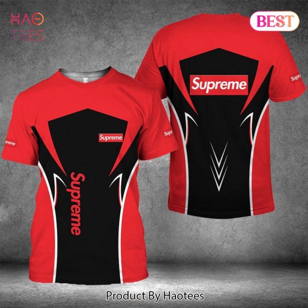 THE BEST Supreme Luxurious Design Mix Black Red Color 3D T-Shirt Limited Edition