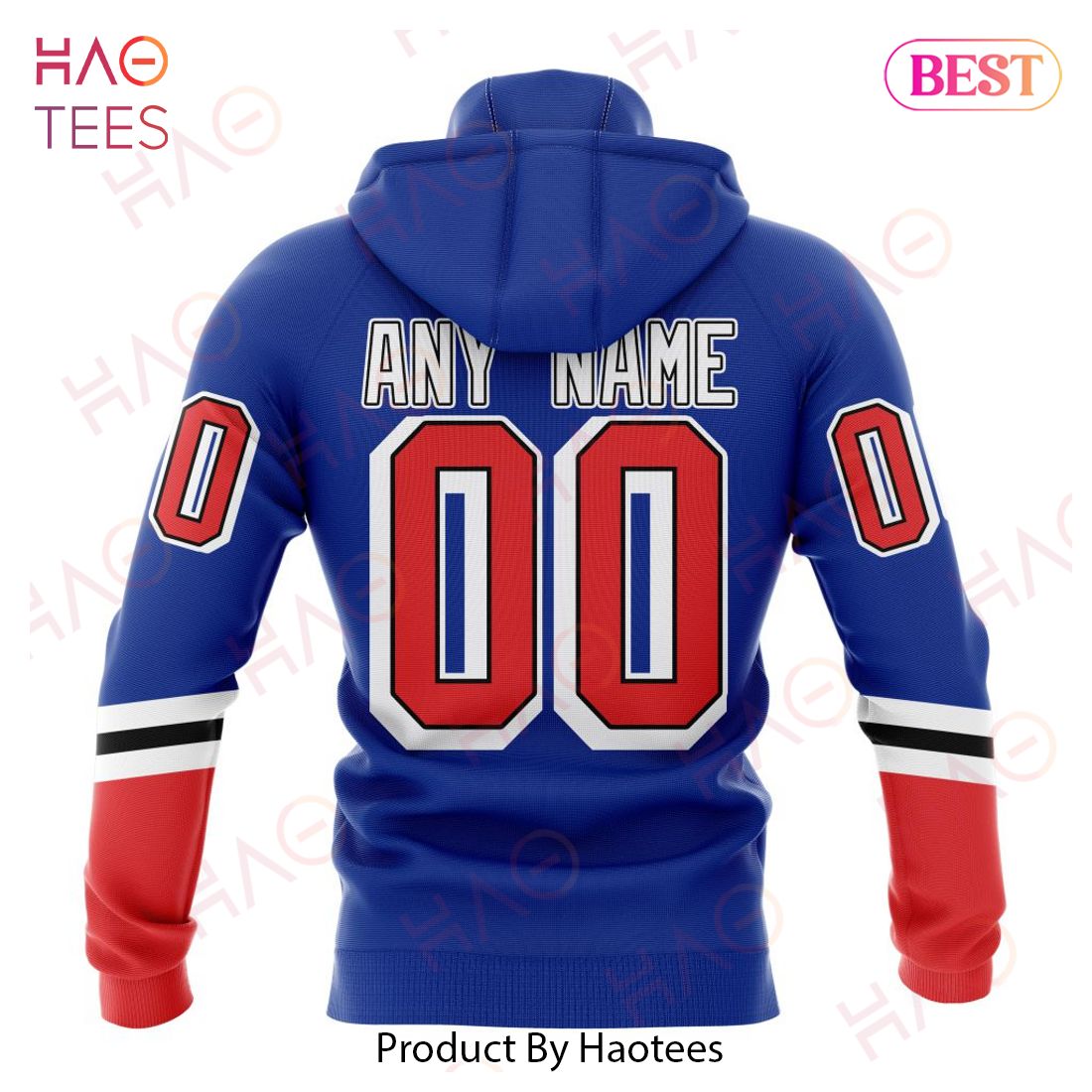 New York Rangers Liberty Blue Red Gradient Personalized NHL Hoodie - Tagotee
