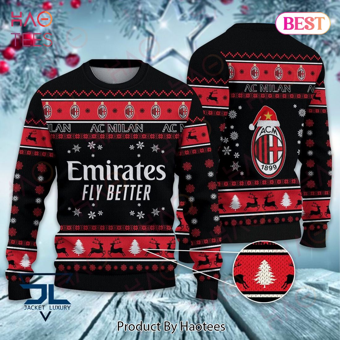 AC Milan Emirates Fly Better Christmas Luxury Brand Sweater Limited Edition
