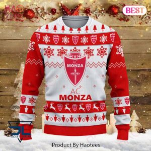 AC Monza Red And White Christmas Luxury Brand Sweater Limited Edition