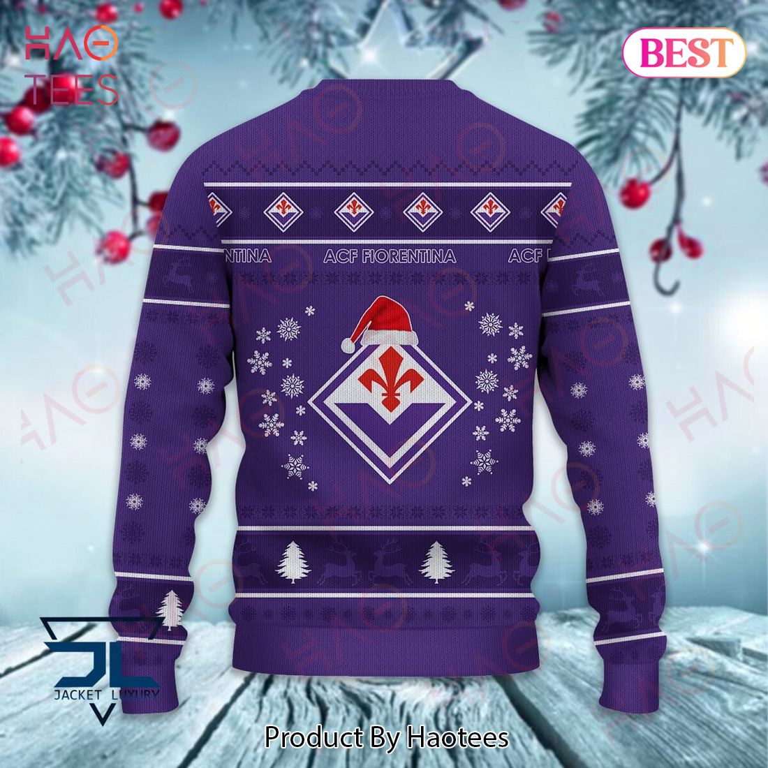 ACF Fiorentina Mediacom Christmas Luxury Brand Sweater Limited Edition ACF Fiorentina Mediacom Christmas Luxury Brand Sweater Limited Edition