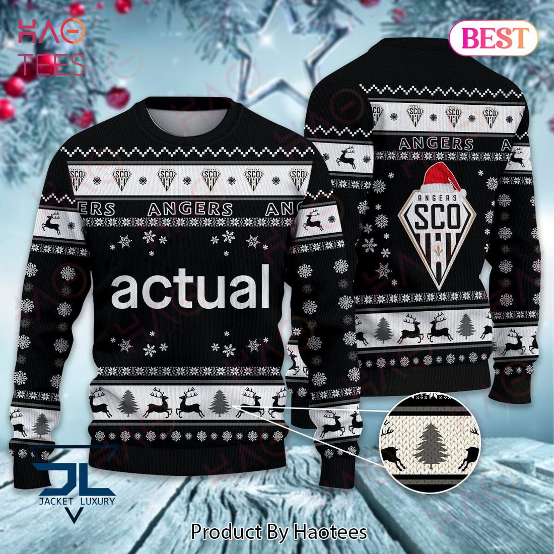 Angers Actual Black Mix White Christmas Luxury Brand Sweater Limited Edition