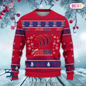 AS Beziers Herault Red Mix Blue Christmas Luxury Brand Sweater Limited Edition