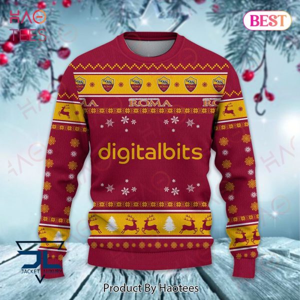 AS Roma Red Mix Gold Christmas Luxury Brand Sweater Limited Edition