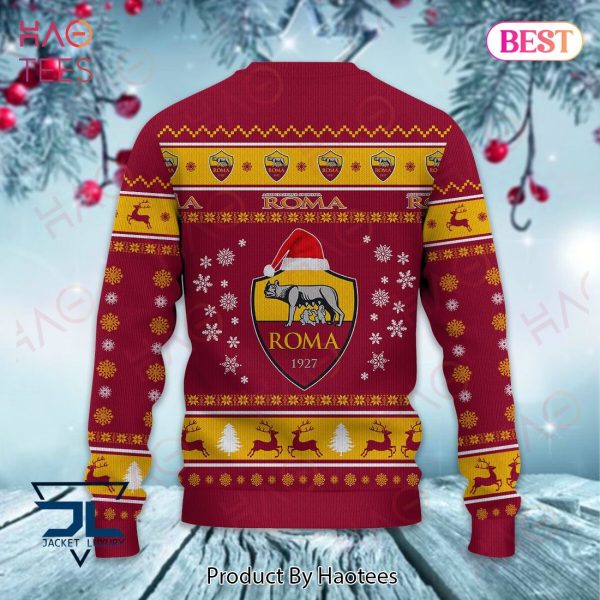 AS Roma Red Mix Gold Christmas Luxury Brand Sweater Limited Edition
