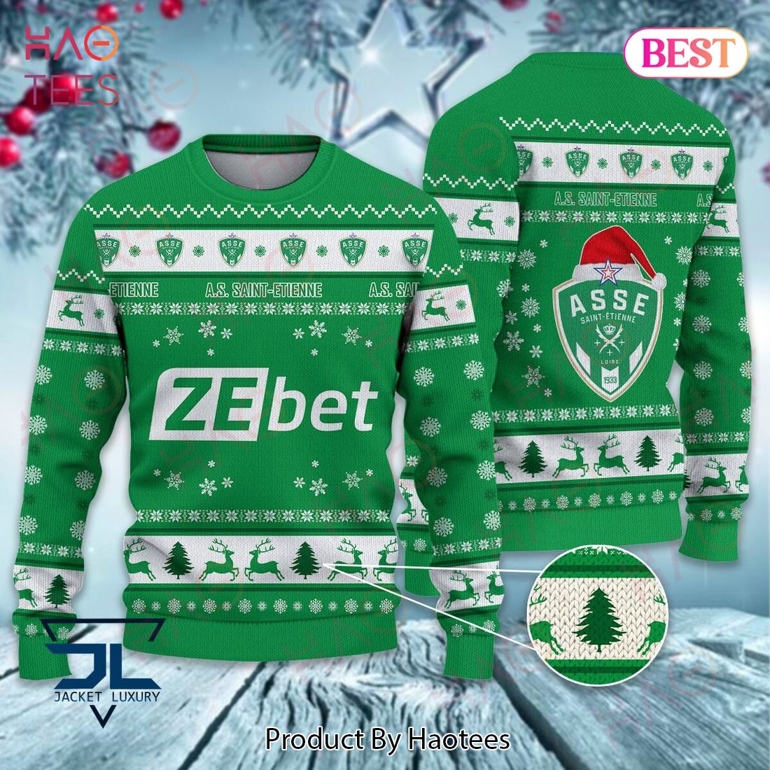 AS Saint_Etienne Zebet Christmas Luxury Brand Sweater Limited Edition