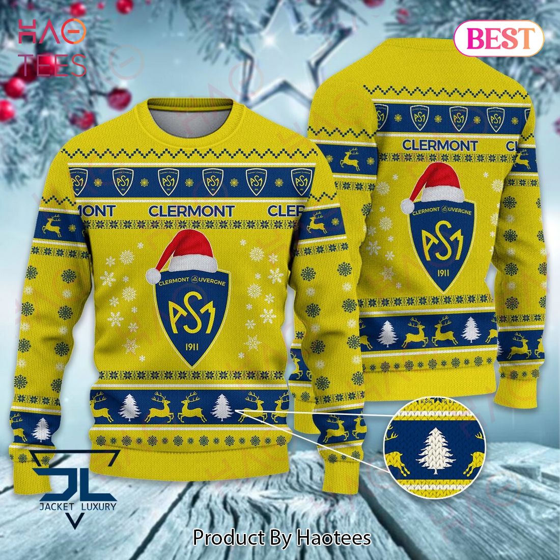 ASM Clermont Auvergne Christmas Luxury Brand Sweater Limited Edition ASM Clermont Auvergne Christmas Luxury Brand Sweater Limited Edition