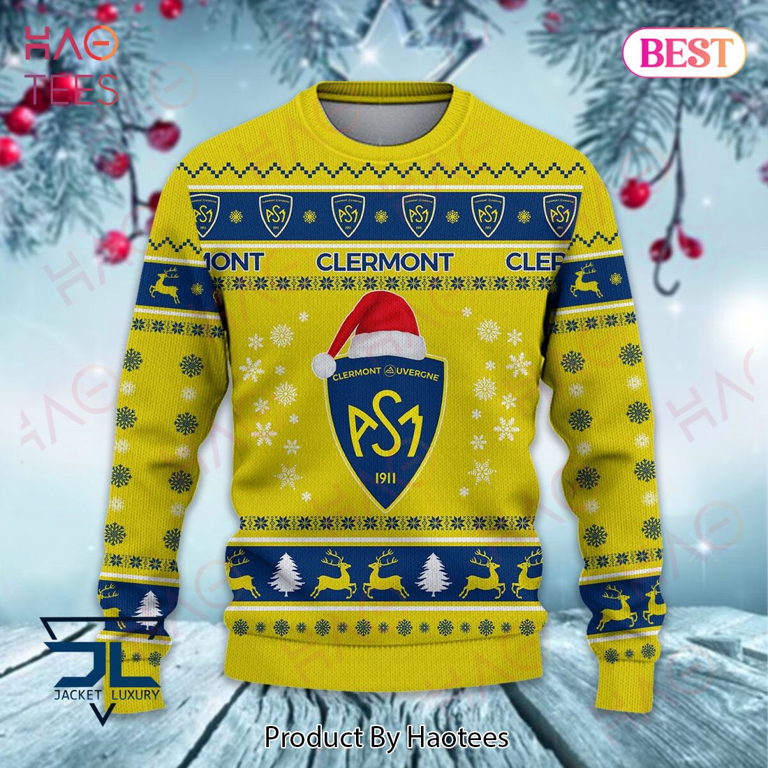 ASM Clermont Auvergne Christmas Luxury Brand Sweater Limited Edition ASM Clermont Auvergne Christmas Luxury Brand Sweater Limited Edition