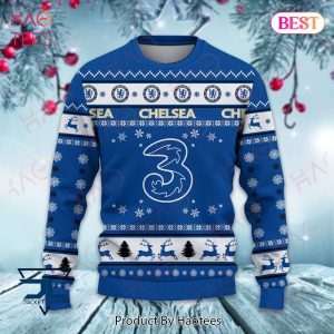 BEST Chelsea F.C Blue Mix White Christmas Luxury Brand Sweater Limited Edition