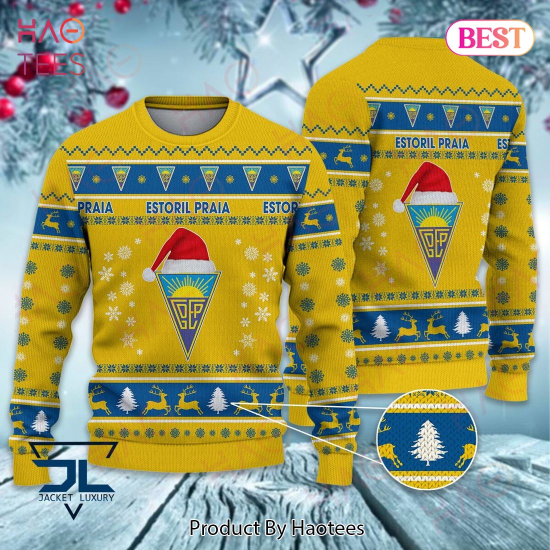 BEST Estoril Praia Gold Mix Color Christmas Luxury Brand Sweater Limited Edition BEST Estoril Praia Gold Mix Color Christmas Luxury Brand Sweater Limited Edition