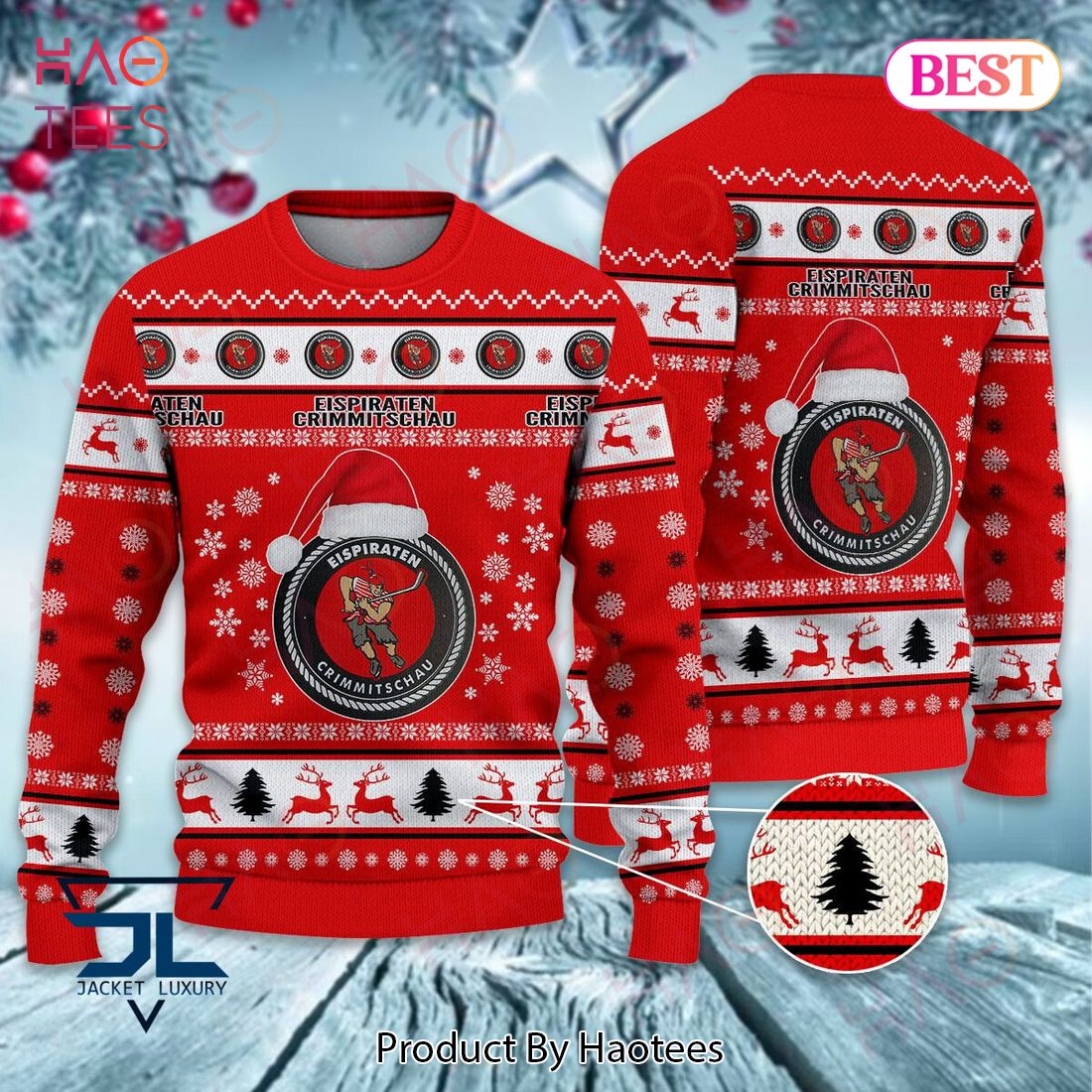 BEST ETC Crimmitschau Red Mix White Christmas Luxury Brand Sweater Limited Edition