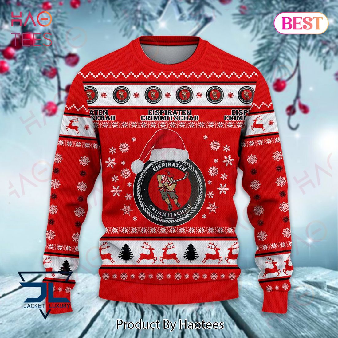 BEST ETC Crimmitschau Red Mix White Christmas Luxury Brand Sweater Limited Edition BEST ETC Crimmitschau Red Mix White Christmas Luxury Brand Sweater Limited Edition