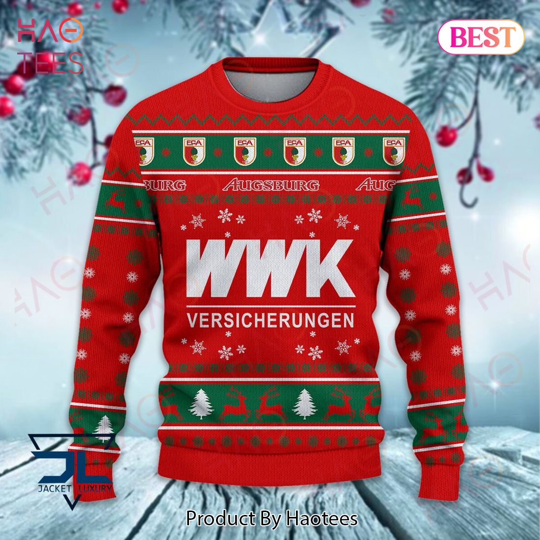 BEST FC Augsburg WWK Christmas Luxury Brand Sweater Limited Edition BEST FC Augsburg WWK Christmas Luxury Brand Sweater Limited Edition