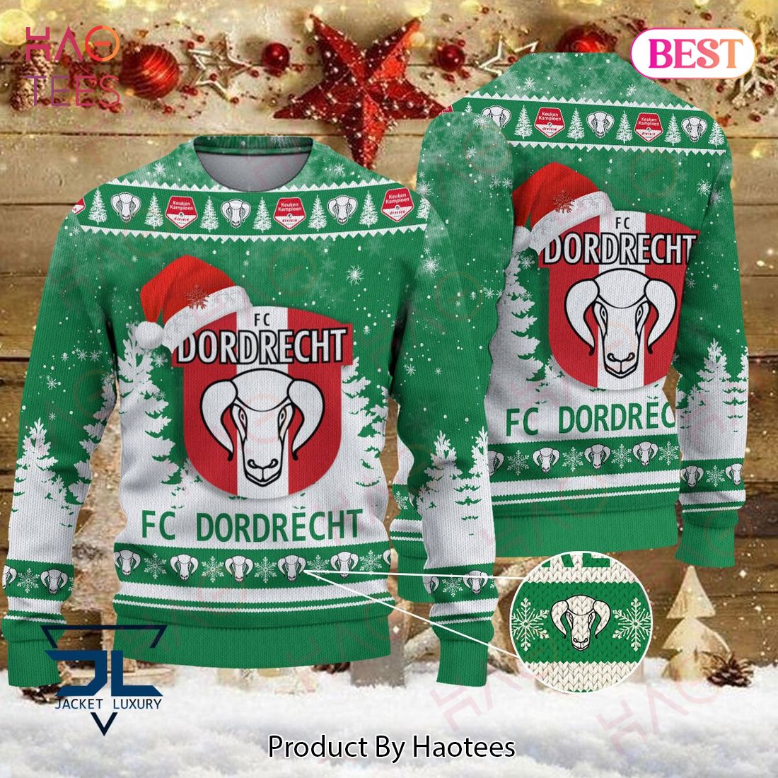BEST FC Dordrecht Green Mix Color Christmas Luxury Brand Sweater Limited Edition
