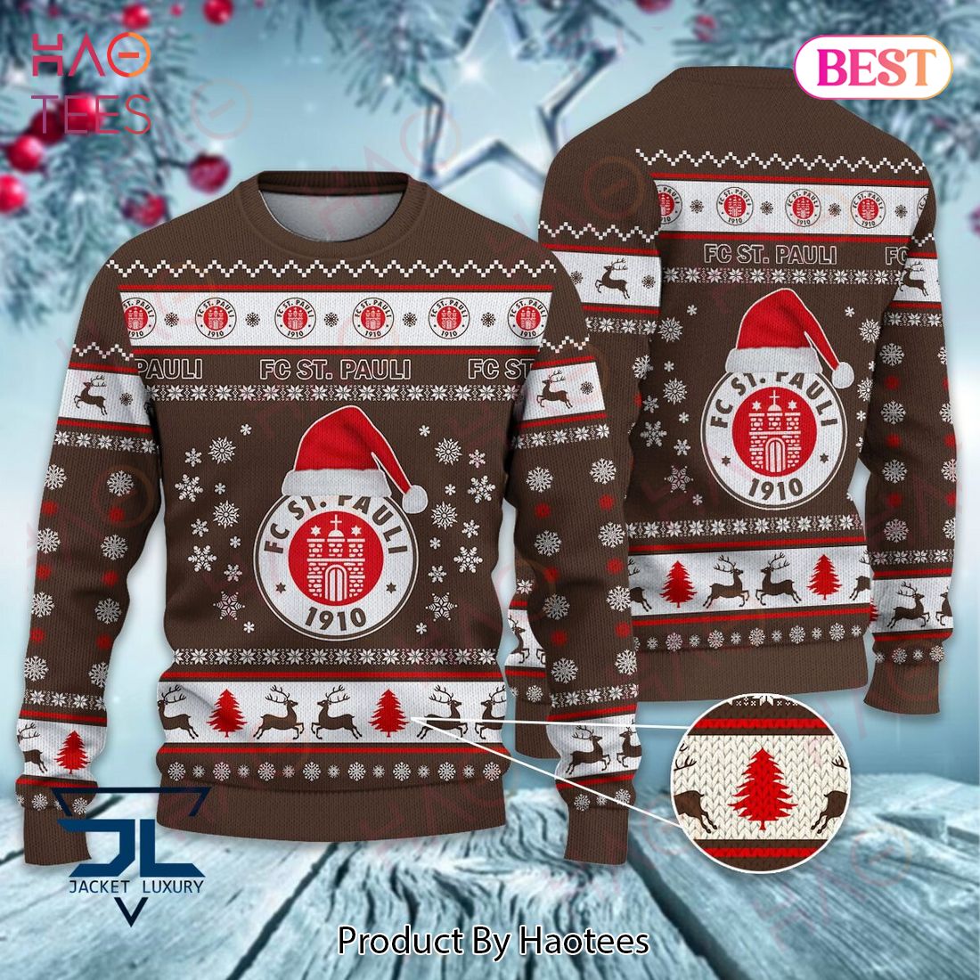 BEST FC St. Pauli 1910 Christmas Luxury Brand Sweater Limited Edition