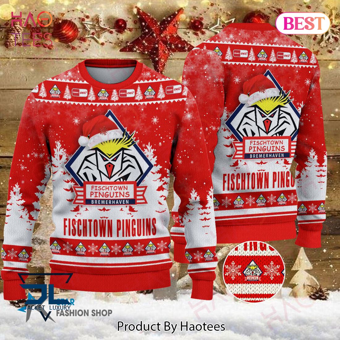 BEST Fischtown Pinguins Red Mix White Luxury Brand Sweater Limited Edition