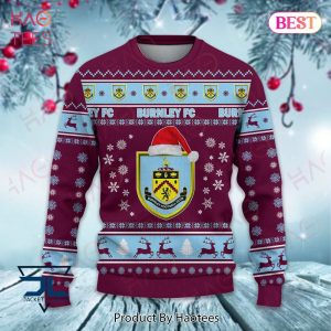 Burnley F.C Blue Mix Color Christmas Luxury Brand Sweater Limited Edition