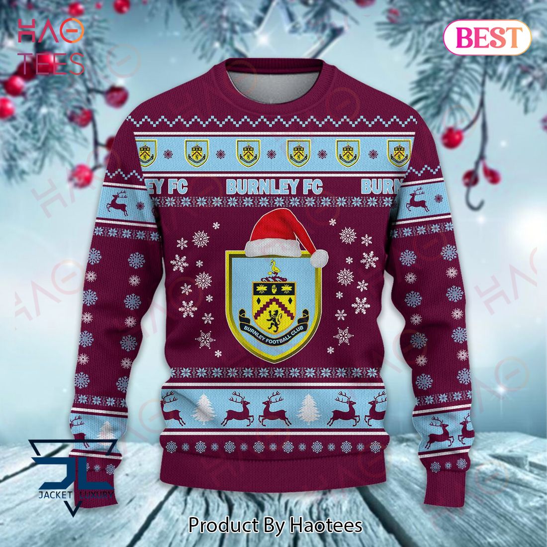 Burnley F.C Blue Mix Color Christmas Luxury Brand Sweater Limited Edition Burnley F.C Blue Mix Color Christmas Luxury Brand Sweater Limited Edition