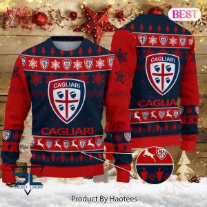 Cagliari Calcio Blue Mix Red Christmas Luxury Brand Sweater Limited Edition