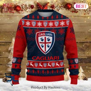 Cagliari Calcio Blue Mix Red Christmas Luxury Brand Sweater Limited Edition