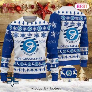 De Graafschap White Mix Blue Christmas Luxury Brand Sweater Limited Edition