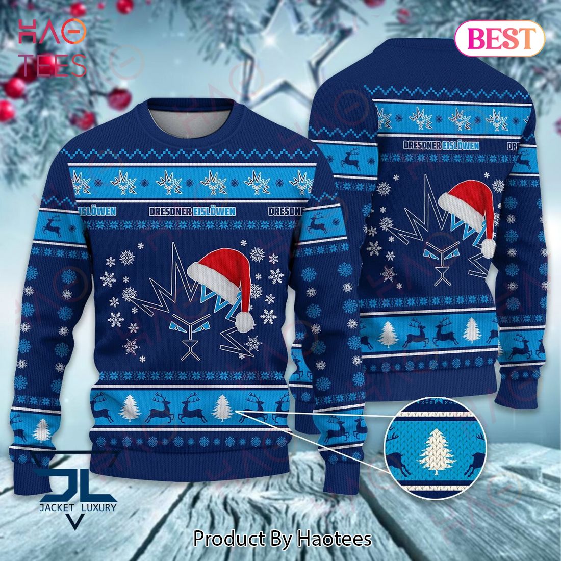 Dresdner Eislowen Blue Color Christmas Luxury Brand Sweater Limited Edition