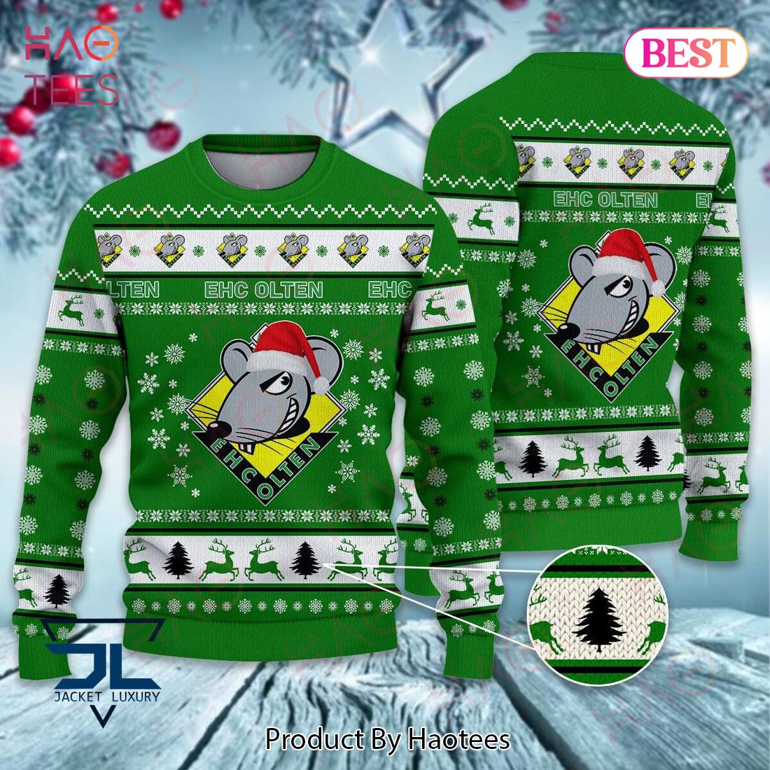 EHC Olten Greeb Mix White Christmas Luxury Brand Sweater Limited Edition