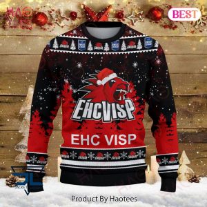 EHC Visp Black Mix Red Christmas Luxury Brand Sweater Limited Edition