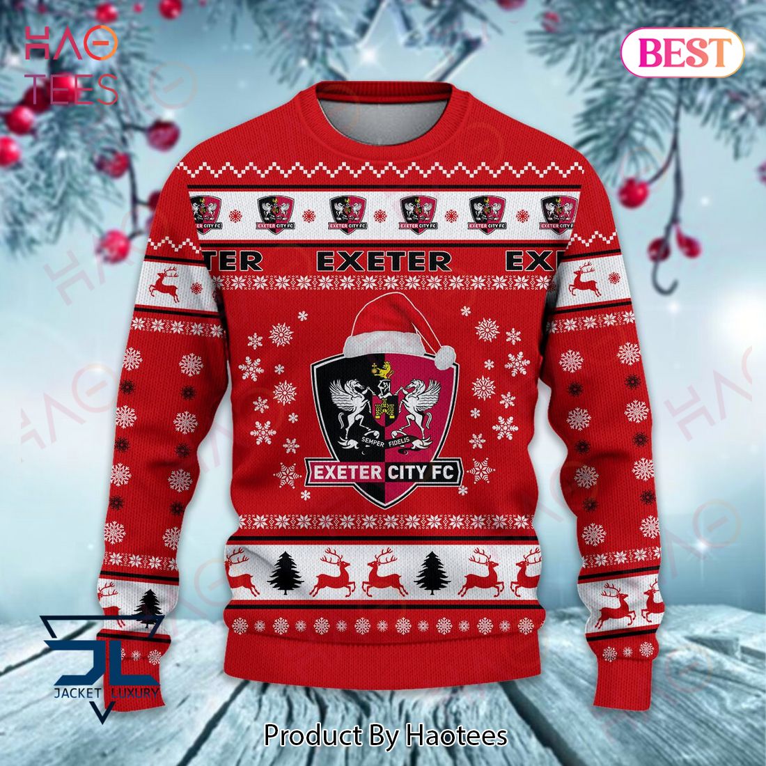 Exeter City FC Christmas Luxury Brand Sweater Limited Edition Exeter City FC Christmas Luxury Brand Sweater Limited Edition