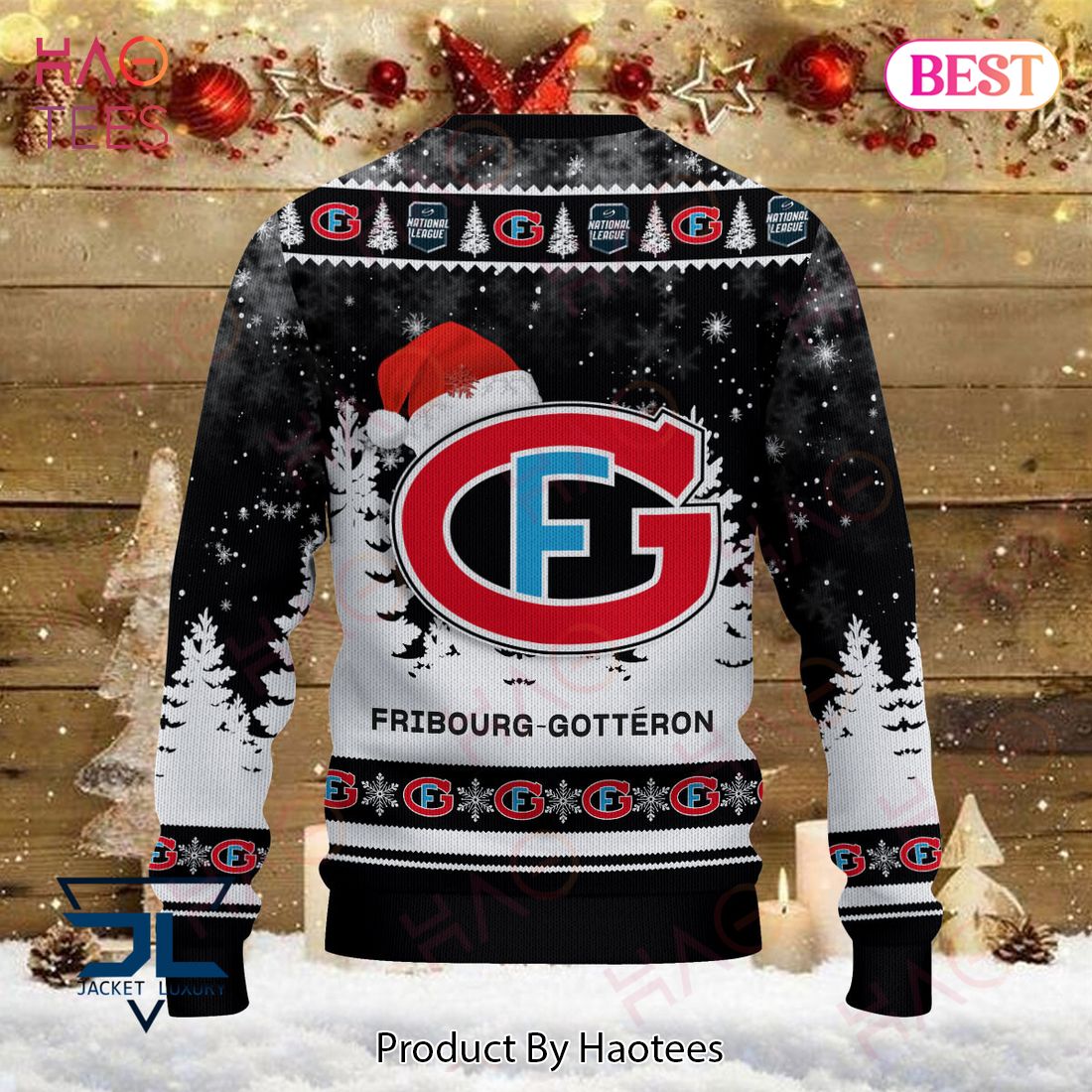 Fribourg-Gotteron Black Mix White Luxury Brand Sweater Limited Edition