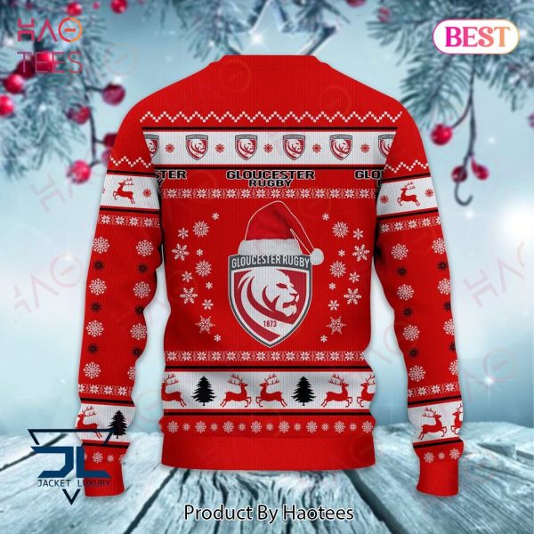 Gloucester Rugby Red Mix White Luxury Brand Sweater Limited Edition