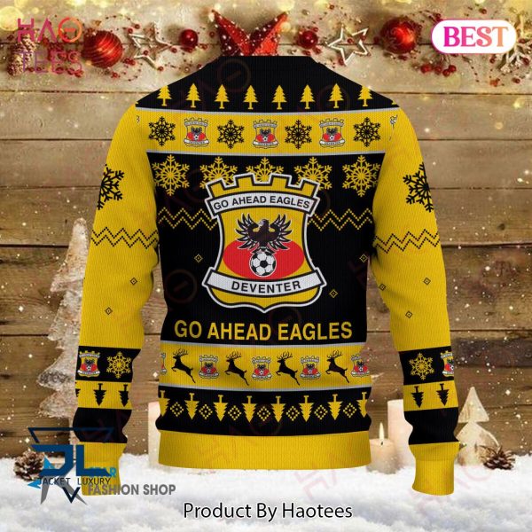 Go Ahead Eagles Black Mix Gold Christmas Luxury Brand Sweater Limited Edition