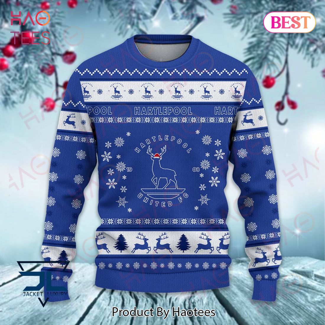Hartlepool United Christmas Luxury Brand Sweater Limited Edition Hartlepool United Christmas Luxury Brand Sweater Limited Edition