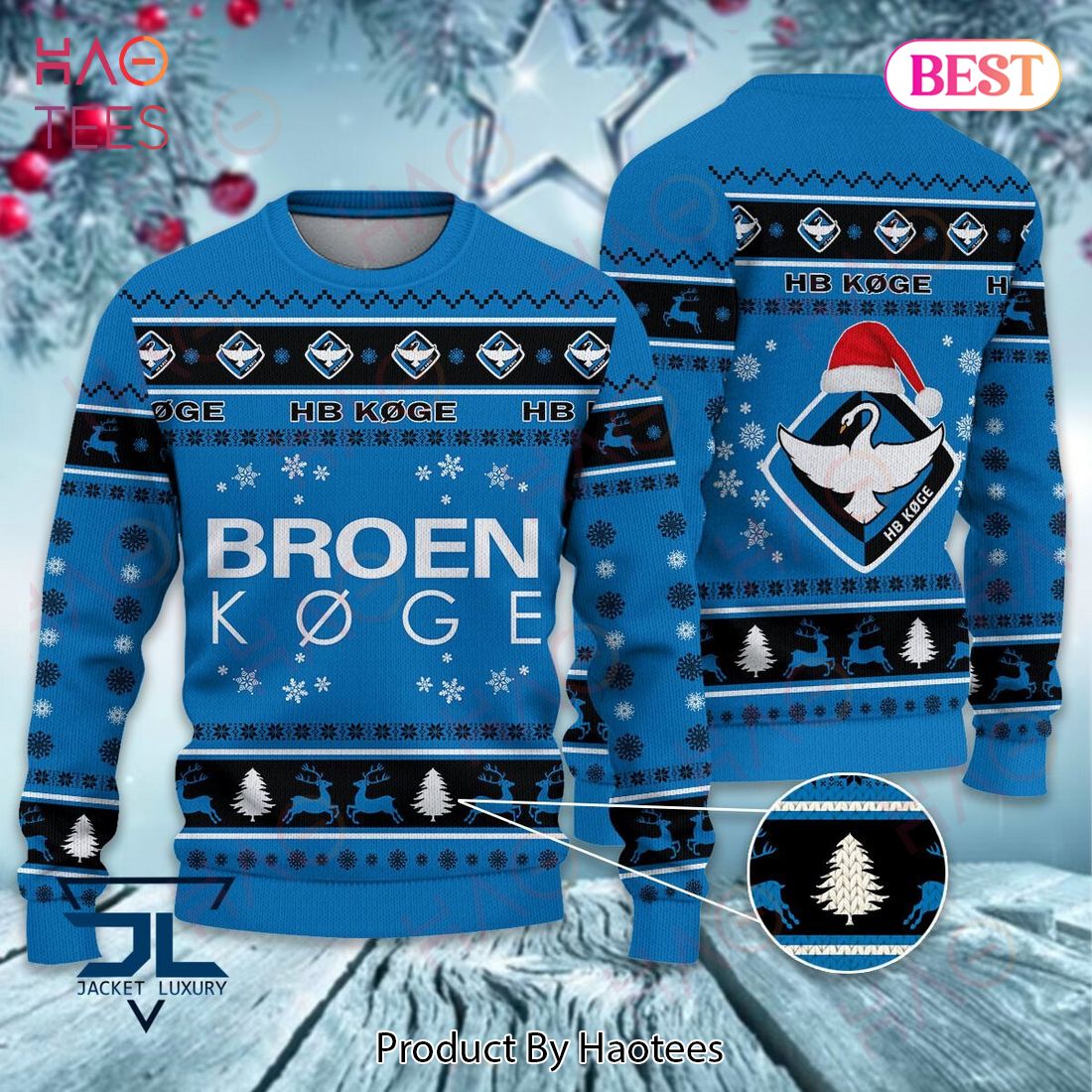 HB Koge Black Mix Blue Luxury Brand Sweater Limited Edition