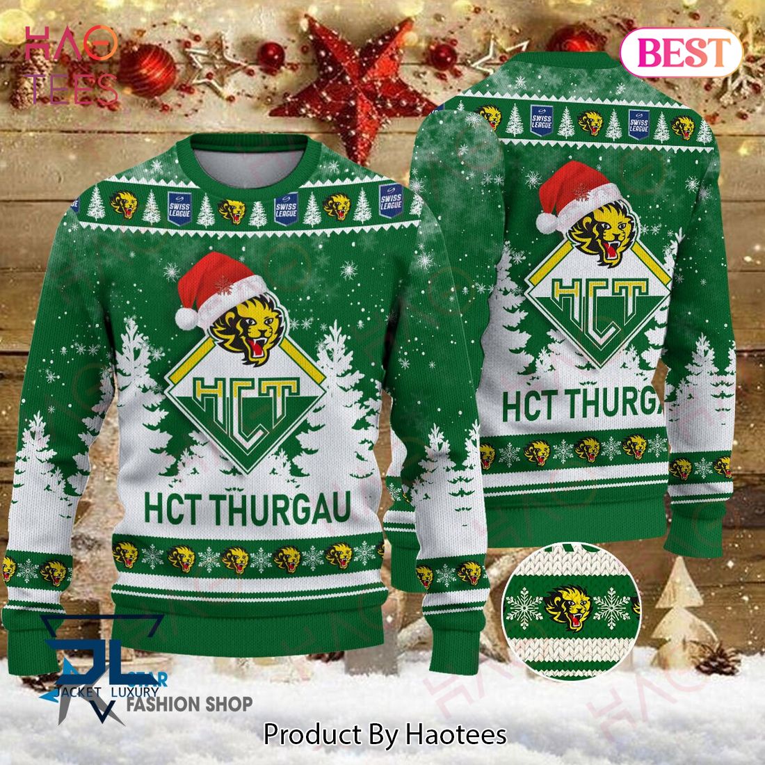 HC Thurgau Green Mix White Luxury Brand Sweater Limited Edition