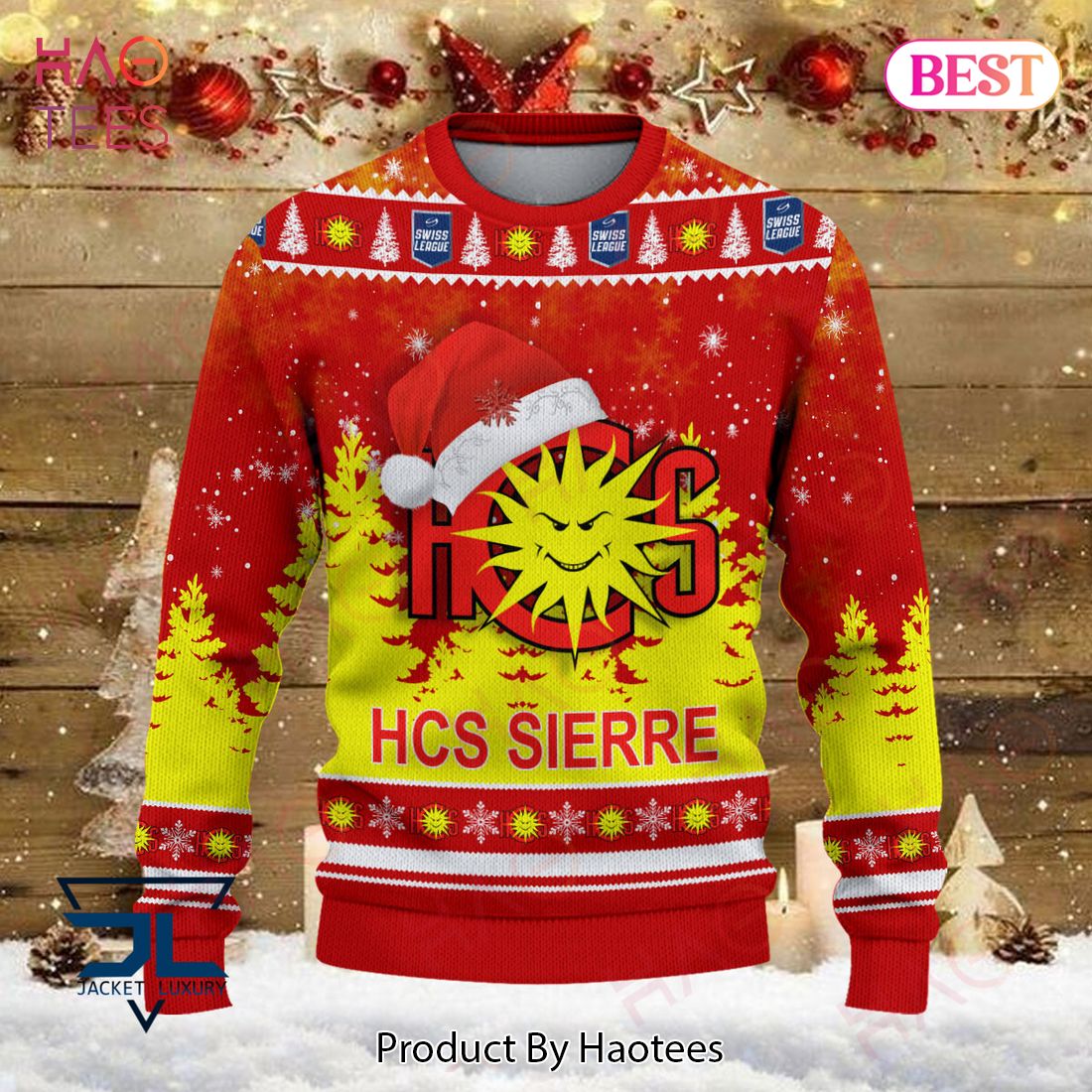 HCS Sierre Red Mix Gold Luxury Brand Sweater Limited Edition HCS Sierre Red Mix Gold Luxury Brand Sweater Limited Edition