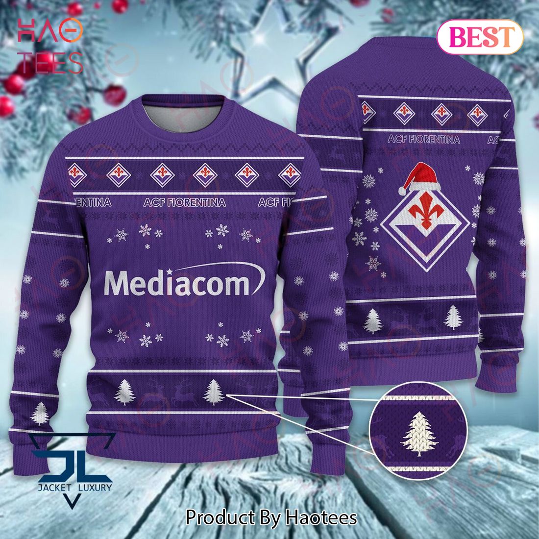 HOT ACF Fiorentina Violet Christmas Luxury Brand Sweater Limited Edition