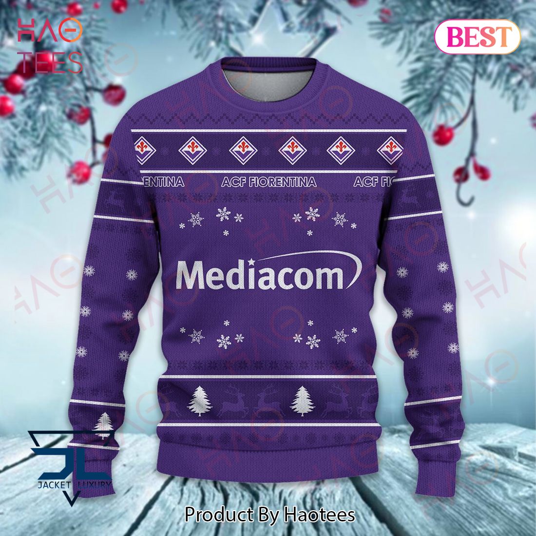 HOT ACF Fiorentina Violet Christmas Luxury Brand Sweater Limited Edition HOT ACF Fiorentina Violet Christmas Luxury Brand Sweater Limited Edition