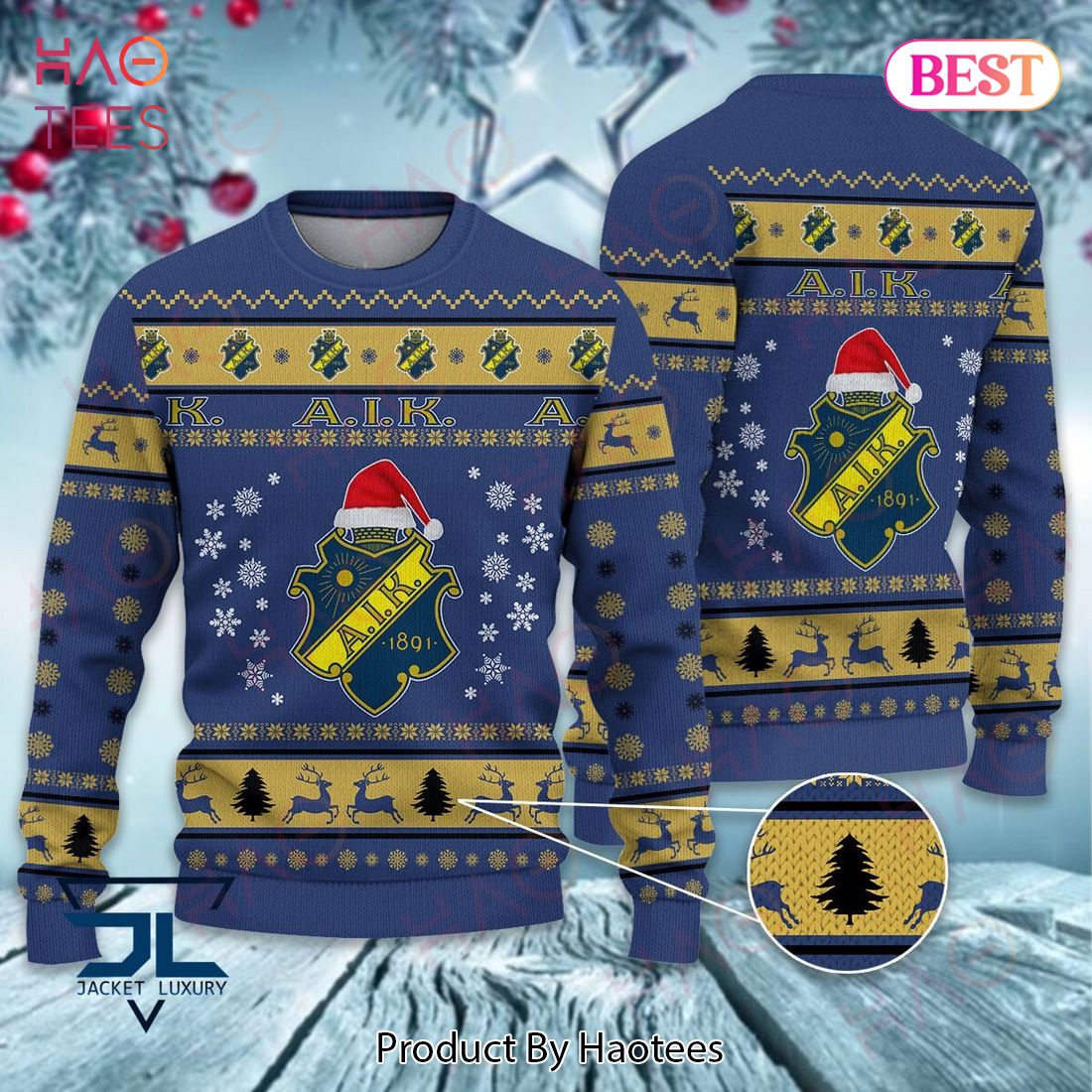 HOT AIK 1891 Christmas Luxury Brand Sweater Limited Edition