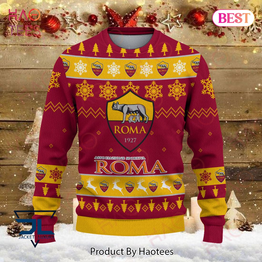 HOT AS Roma 1927 Christmas Luxury Brand Sweater Limited Edition HOT AS Roma 1927 Christmas Luxury Brand Sweater Limited Edition
